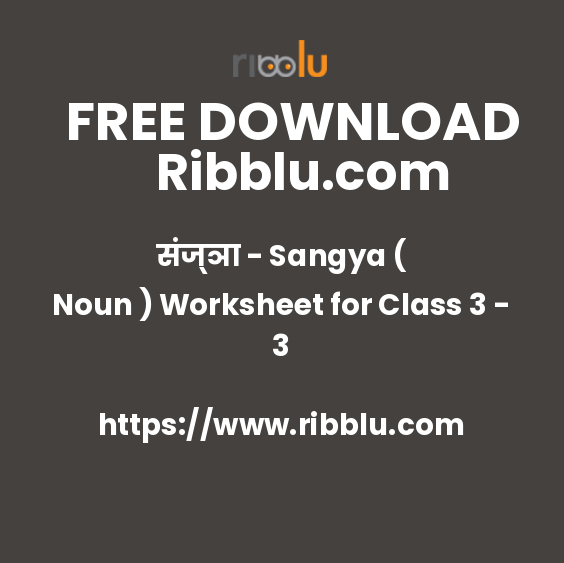 संज्ञा - Sangya ( Noun ) Worksheet for Class 3 - 3