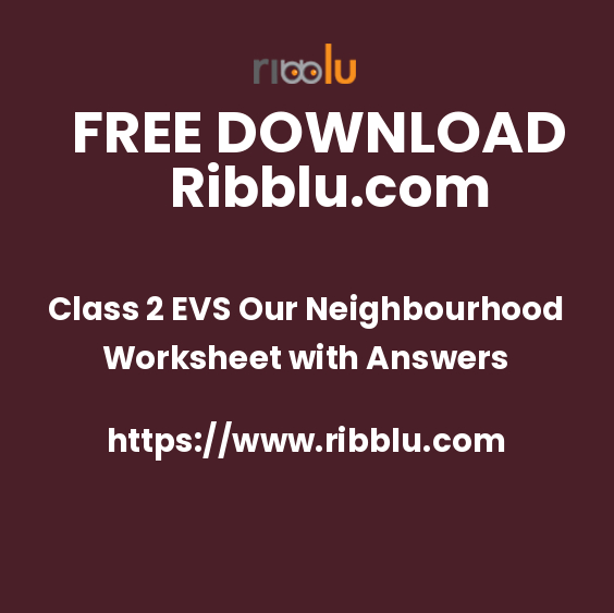 Class 2 EVS Our Neighbourhood Worksheet with Answers